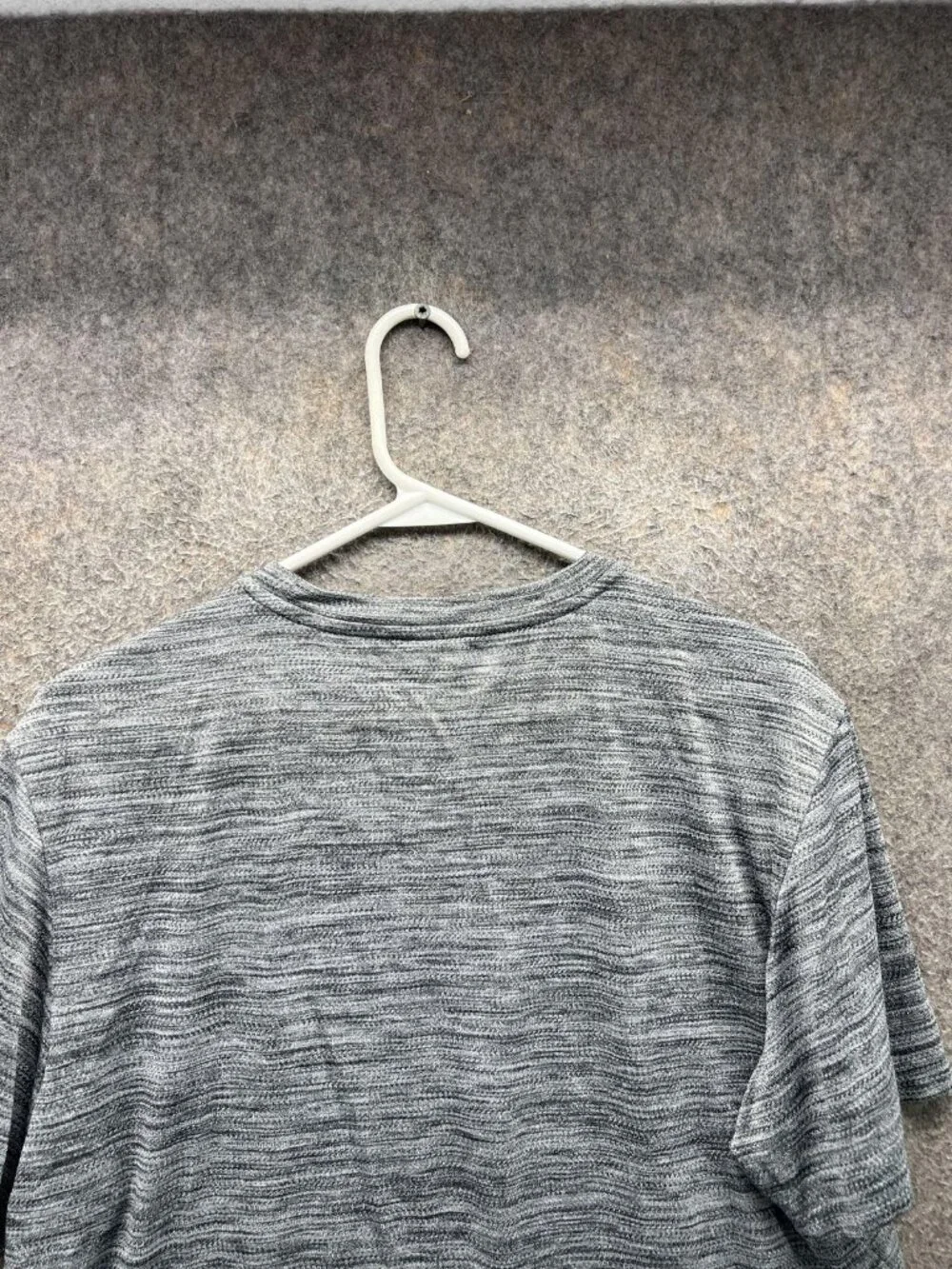 Adidas Shirt Mens XL Gray Short Sleeve Striped Running Athletic Performance Top